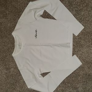 Alphalete fitted crop long sleeve tee - S - White